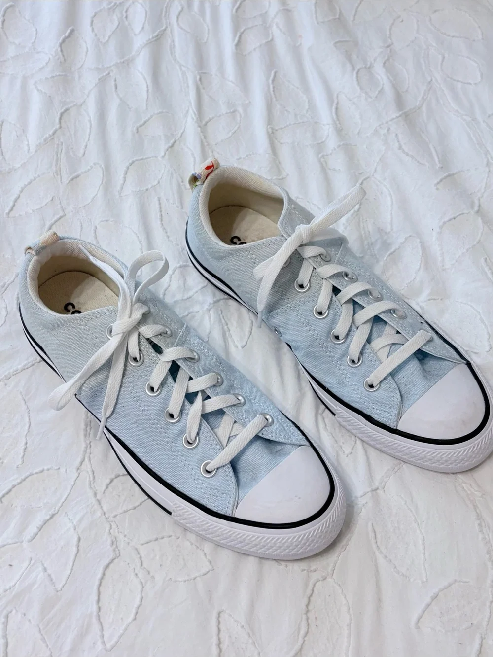 Never worn Light Blue low top converse
